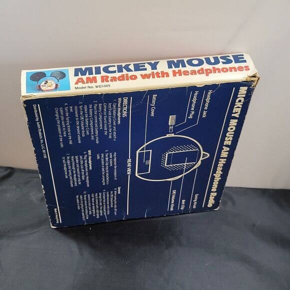 BRAND NEW VINTAGE 1970'S Walt DISNEY MICKEY MOUSE AM RADIO W/ HEADPHONES - Picture 8 of 10